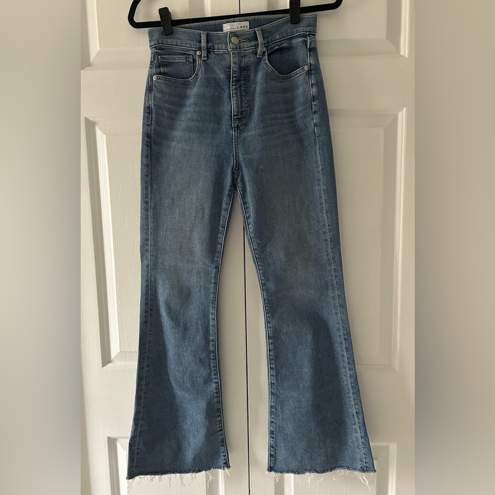 LOFT Women's Flare High Rise Light Wash Jeans
